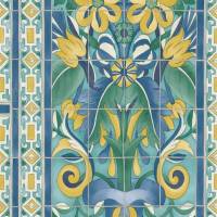 Triana Wallpaper - Canary Yellow and China Blue/Teal